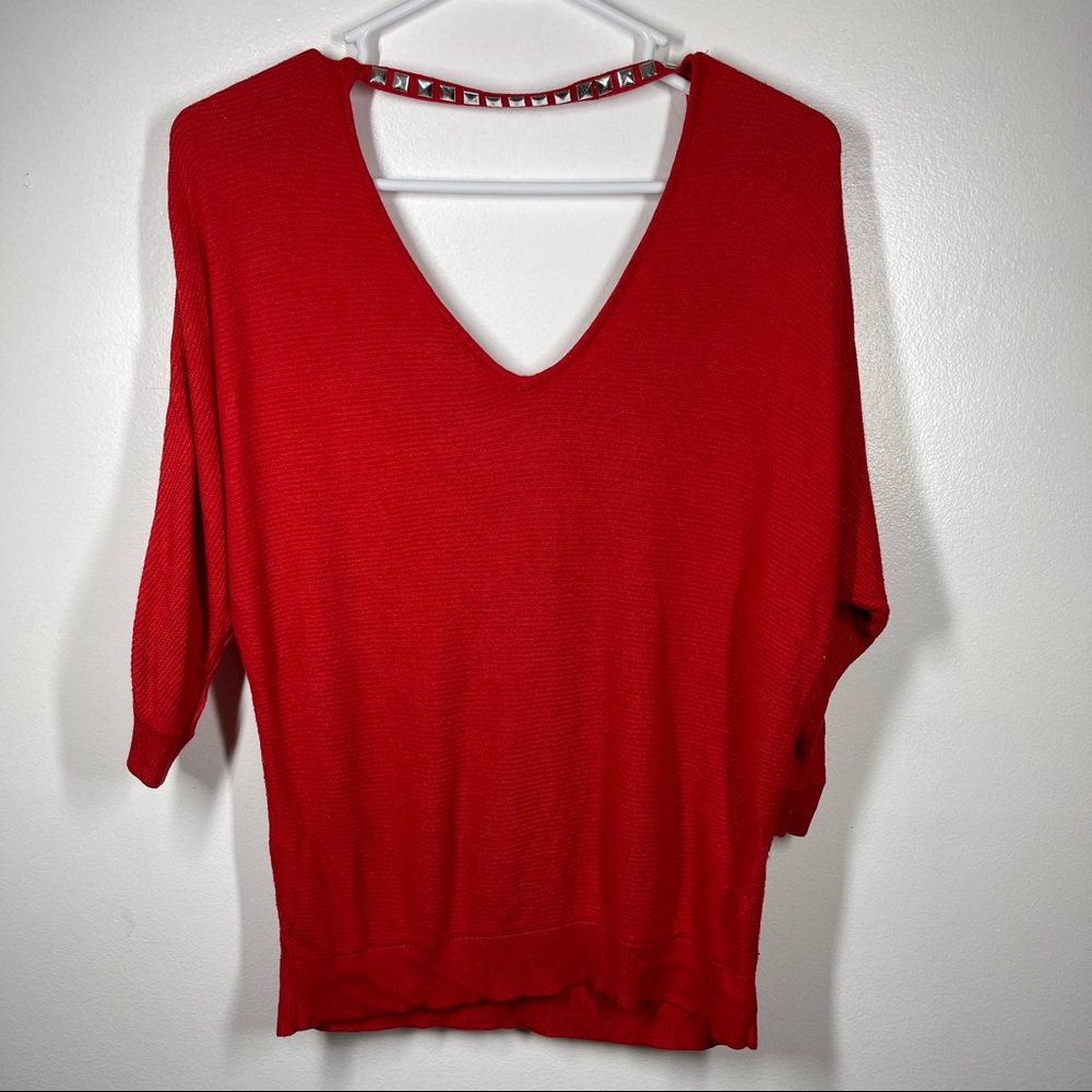 Red Express Open Back Blouse - Picture 4 of 7